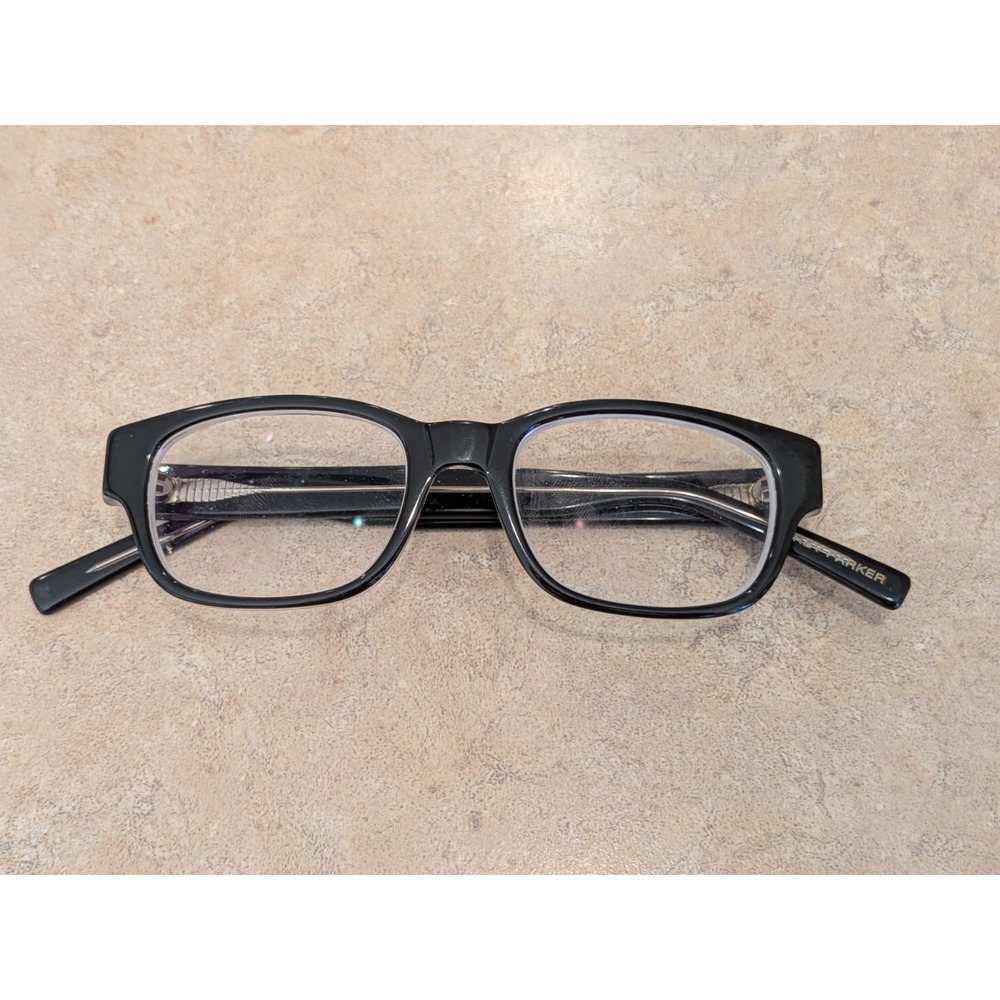 Warby Parker Eyeglasses Colton 102 Shiny Black Rectangular Frame 48-16 145